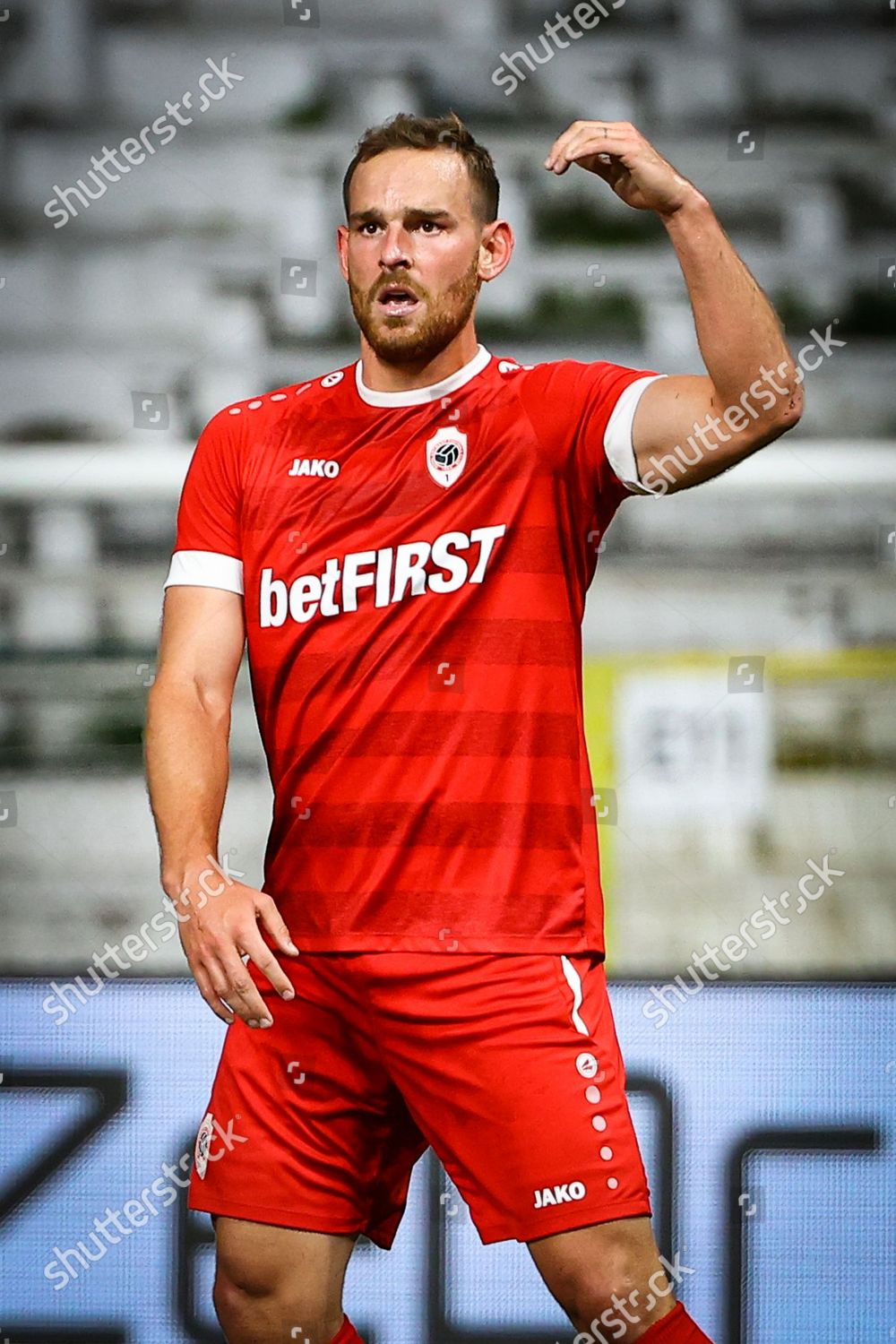 Antwerps Vincent Janssen Celebrates After Scoring Editorial Stock Photo