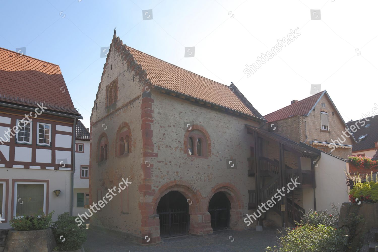 Historic Romanesque House Stone House Seligenstadt Editorial Stock