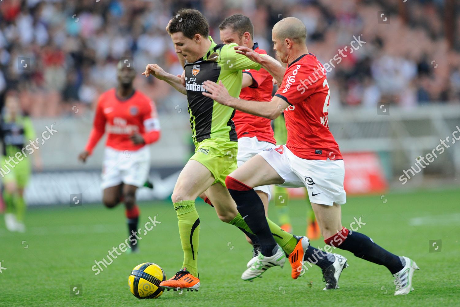 Psgs Christophe Jallet Battling Lorients Kevin Editorial Stock Photo