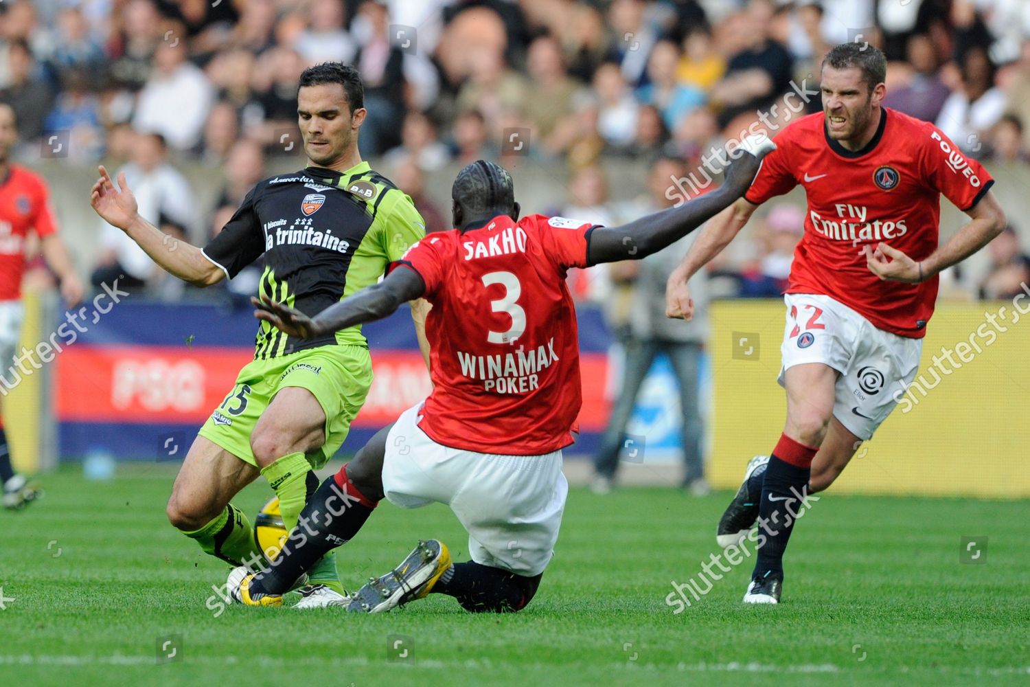 Psgs Mamadou Sakho Battling Lorients Jeremy Editorial Stock Photo