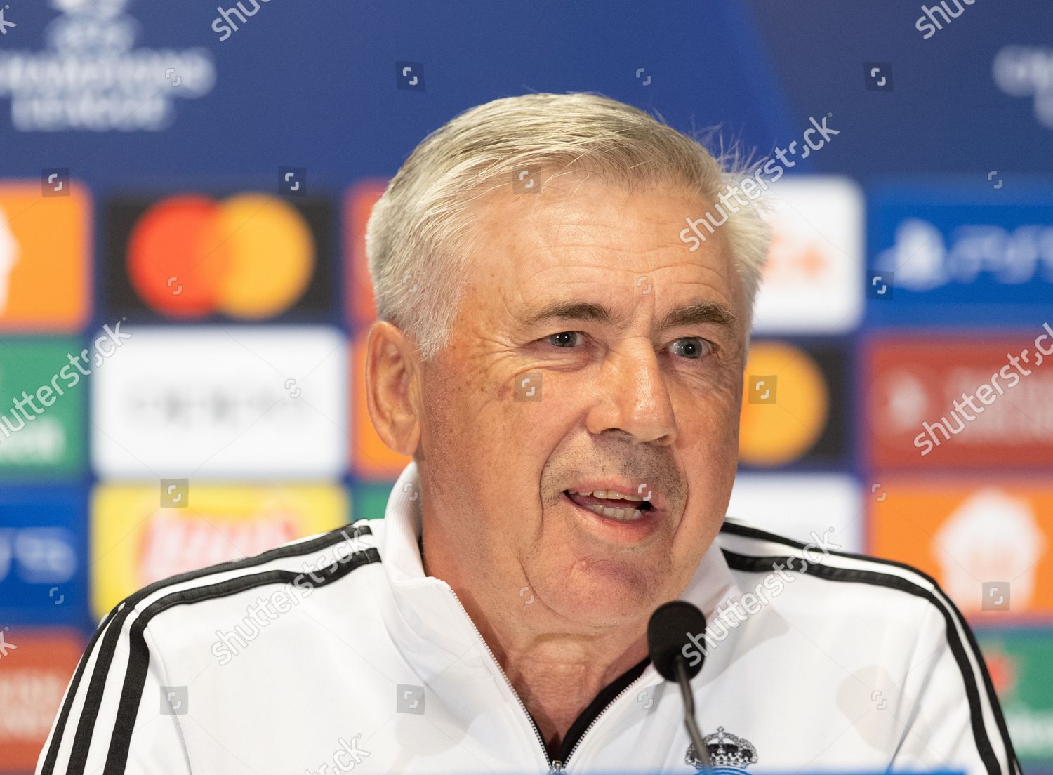 Trener Carlo Ancelotti Real During Training Editorial Stock Photo