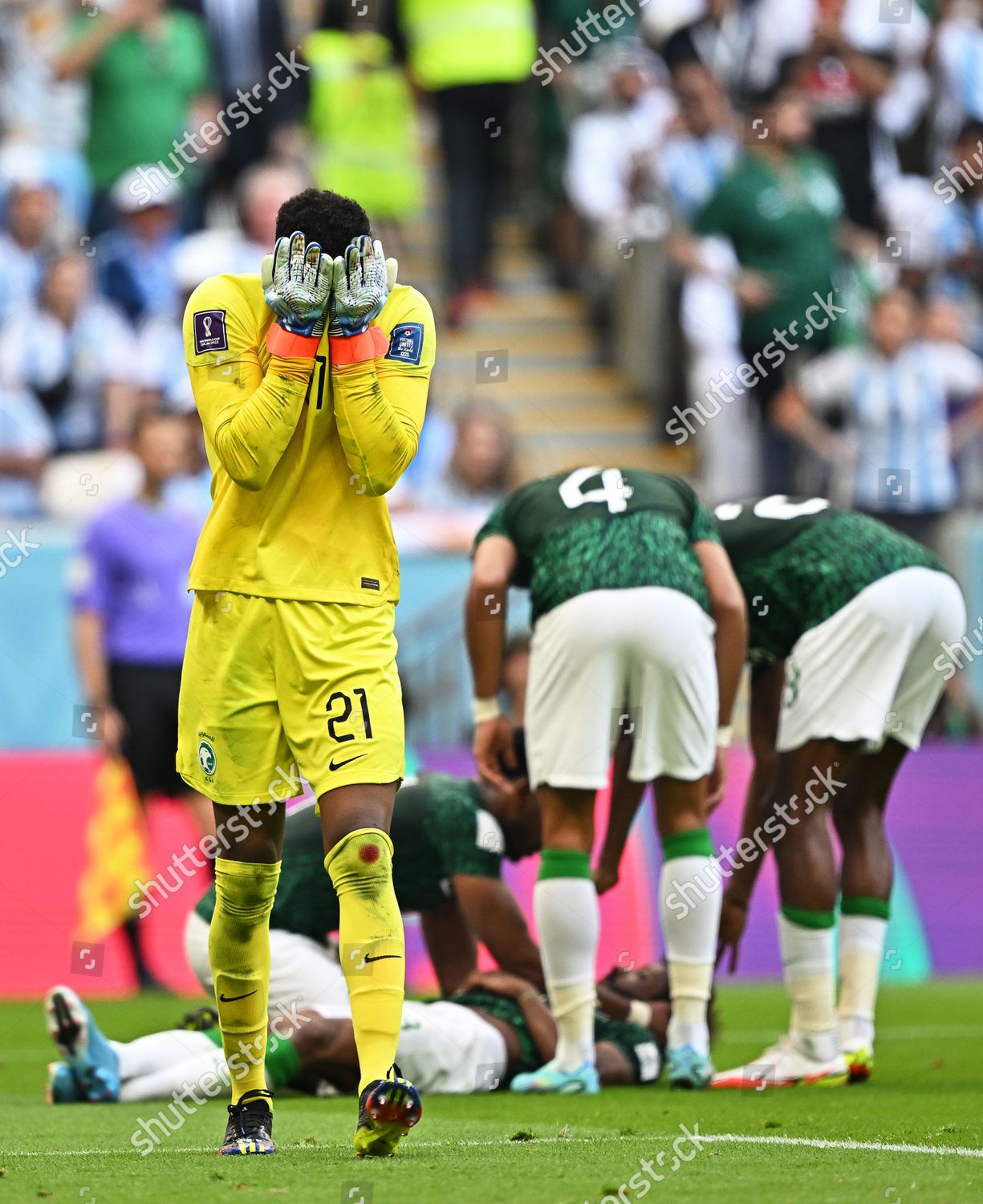 Saudi Arabias Goalkeeper Mohammed Alowais L Editorial Stock Photo