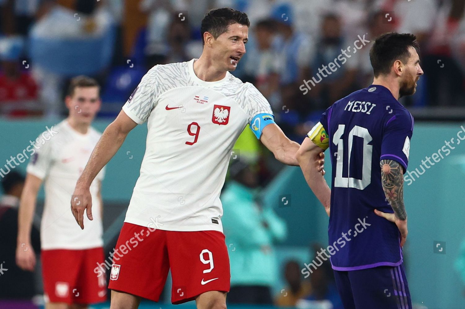 Robert Lewandowski Pol Lionel Messi Arg Editorial Stock Photo Stock