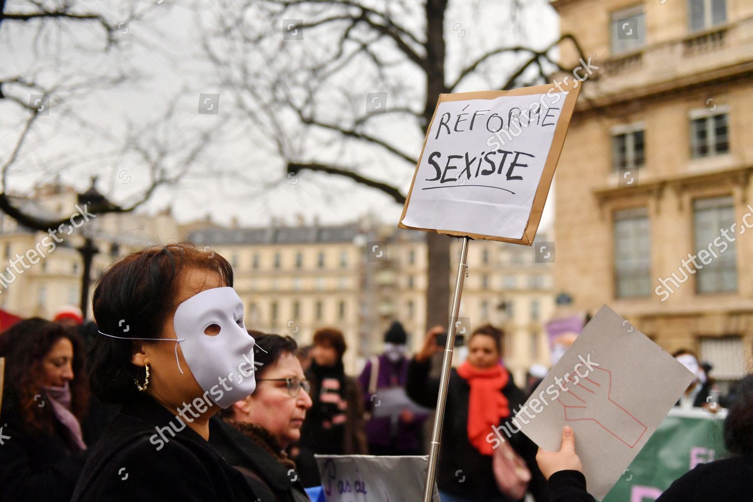 La Releve Feministe Demonstrate Front National Editorial Stock Photo