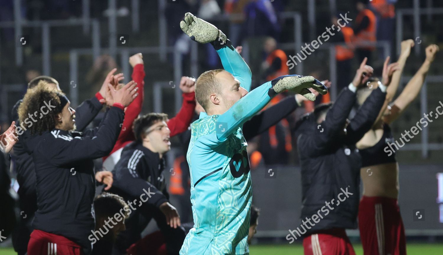 Standards Goalkeeper Arnaud Bodart Celebrates After Editorial Stock