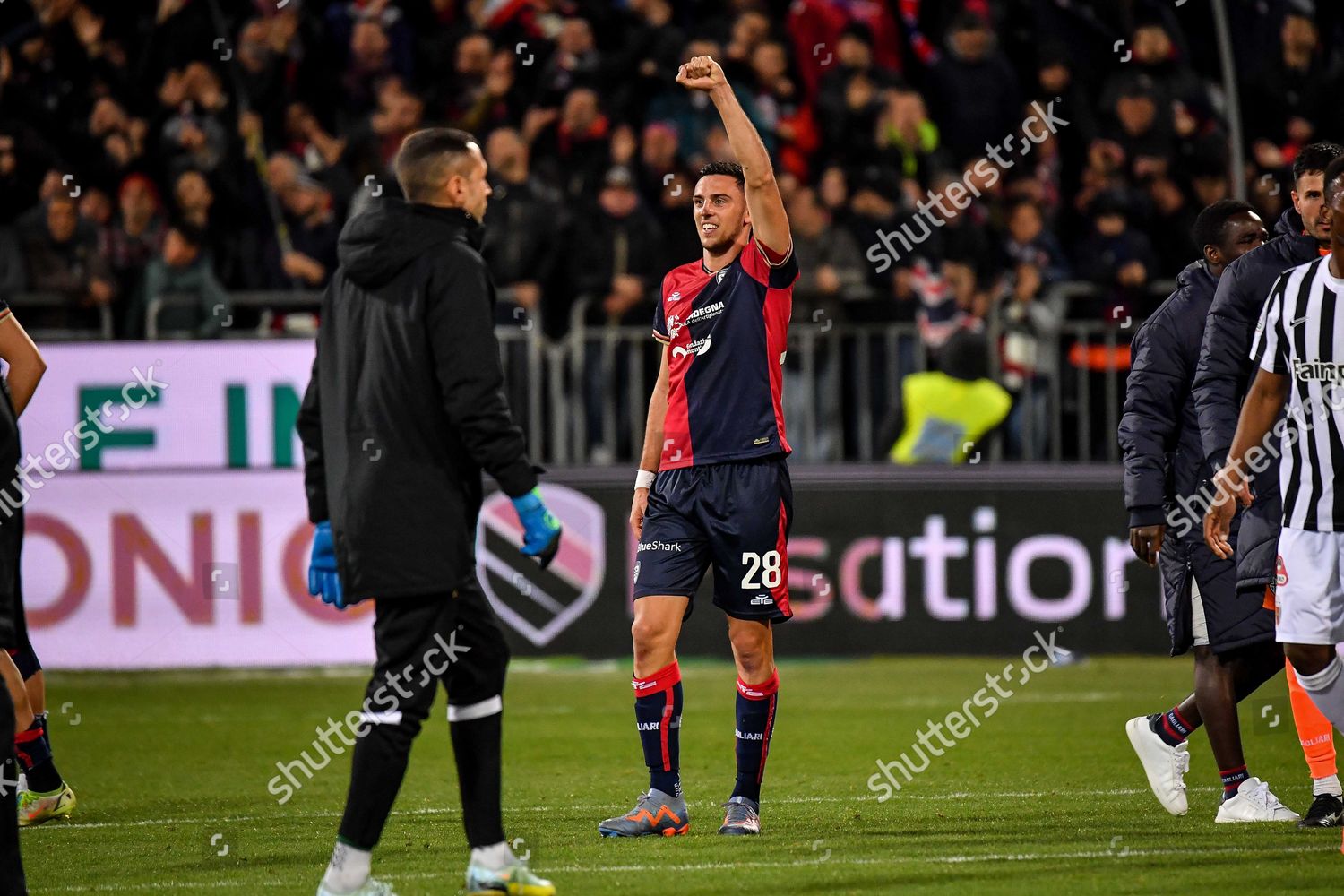 Team Cagliari Calcio Esultanza Joy Postgame Editorial Stock Photo