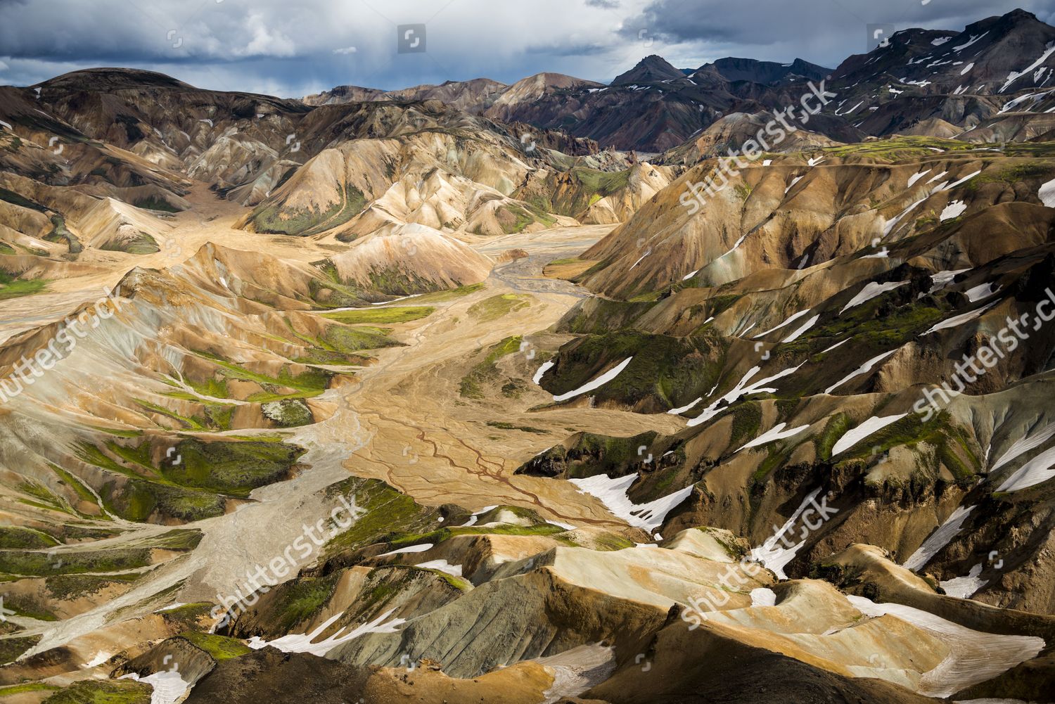 Aerial View Joekulgilkvisl Braided River Rhyolite Editorial Stock Photo