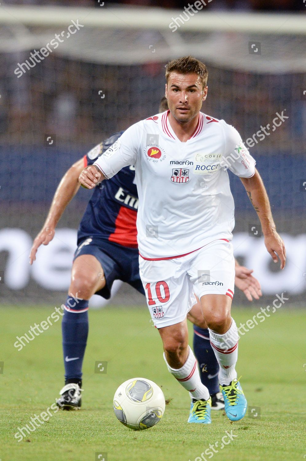 Ajaccio Players Adrian Mutu During French Editorial Stock Photo Stock