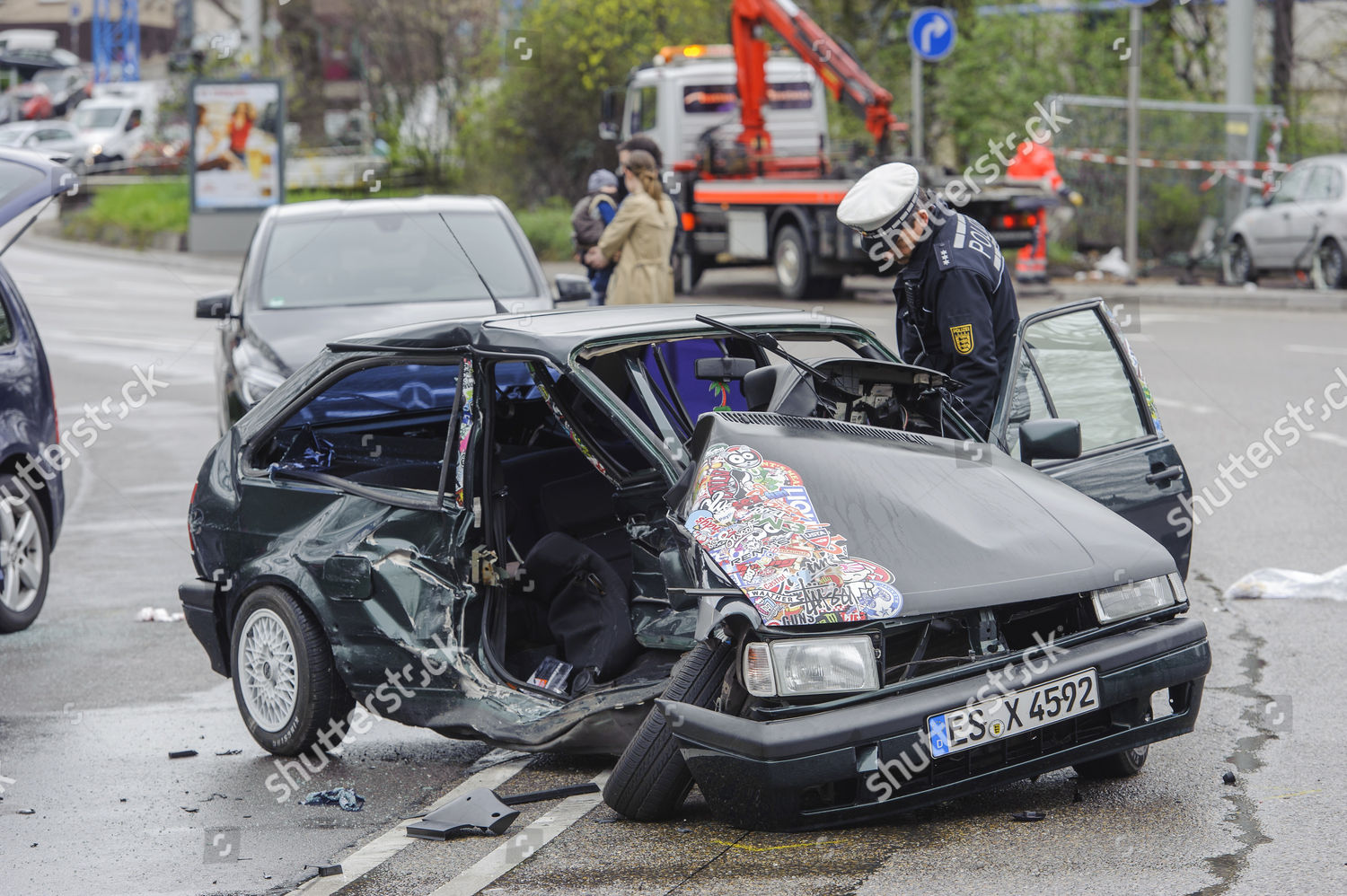 Serious Accident Wreck Vw Polo Street Editorial Stock Photo Stock