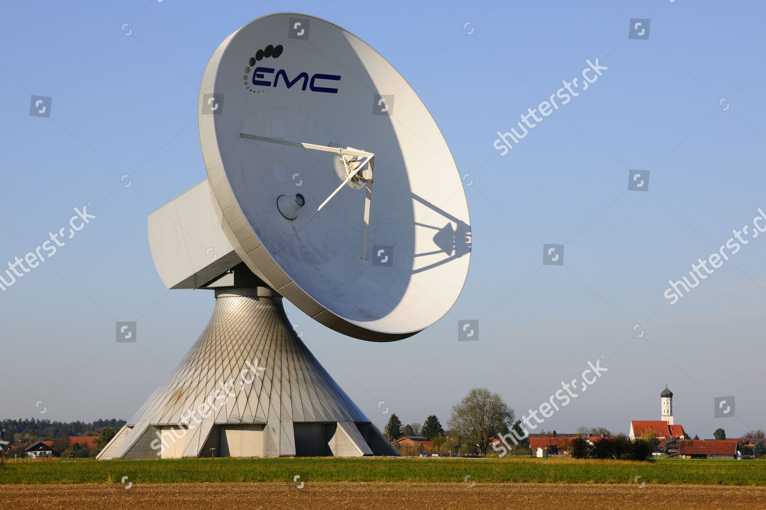 Earth Station Parabolic Aerial Raisting Bavaria Editorial Stock Photo