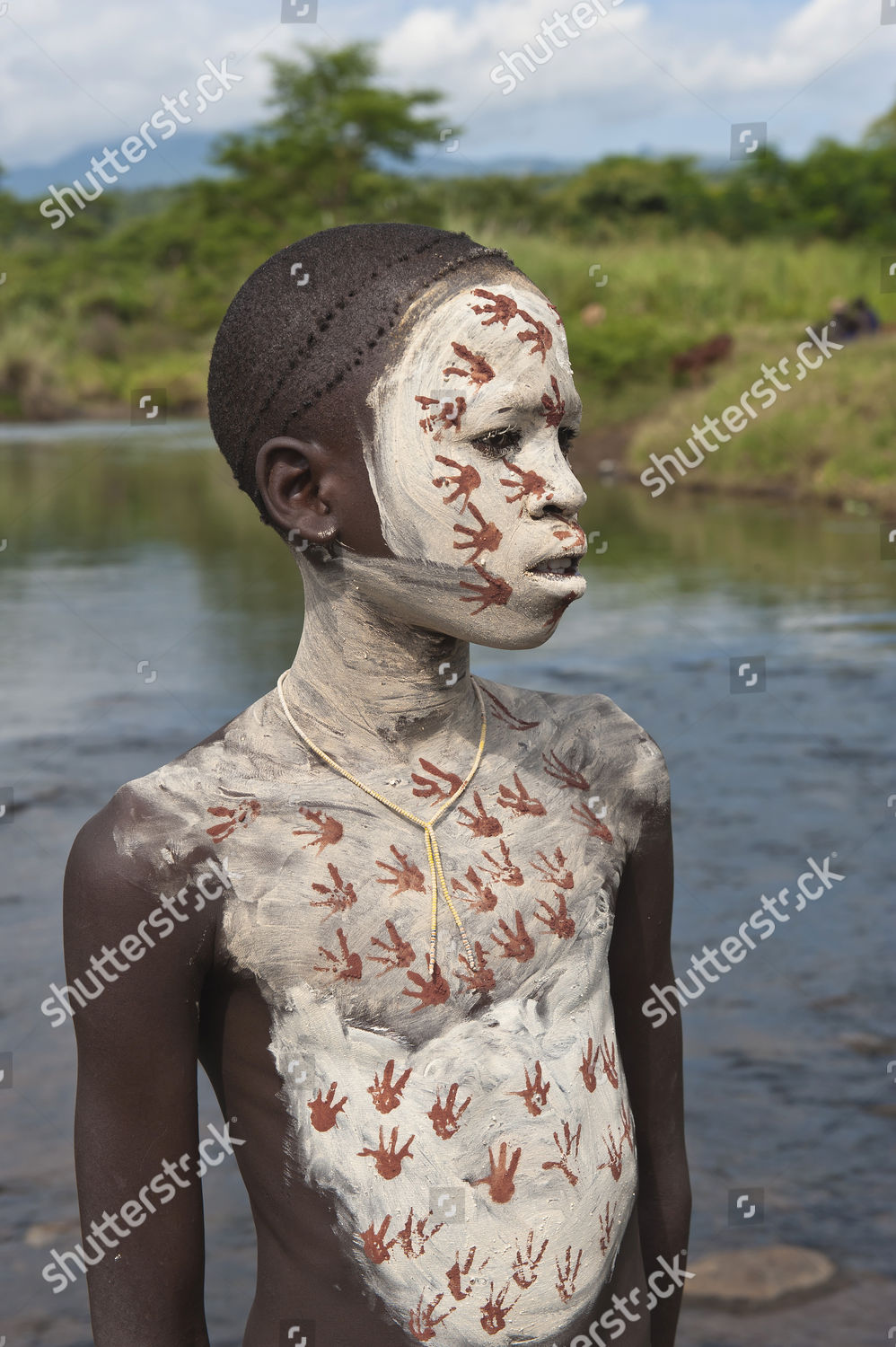 Surma Boy Facial Body Painting Kibish Editorial Stock Photo Stock