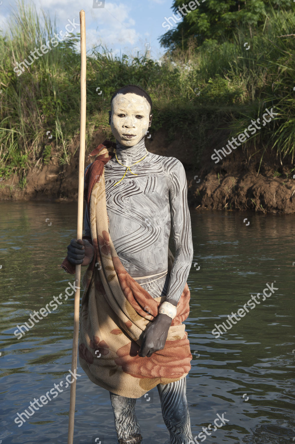 Surma Boy Facial Body Painting Kibish Editorial Stock Photo Stock