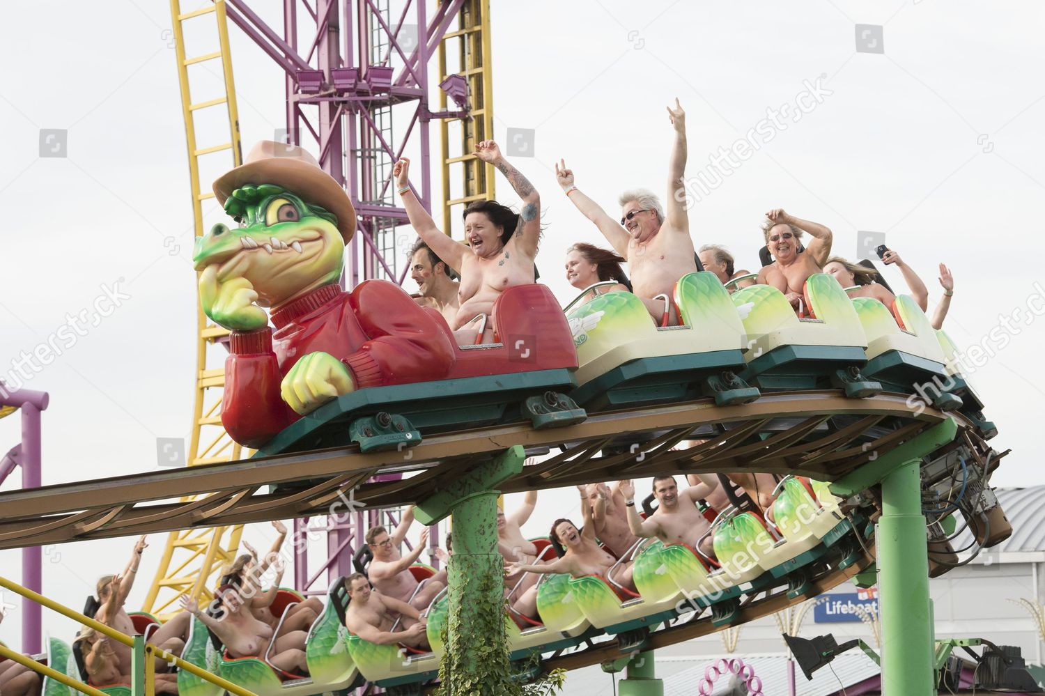 Naked People Ride Rollercoaster Editorial Stock Photo Stock Image