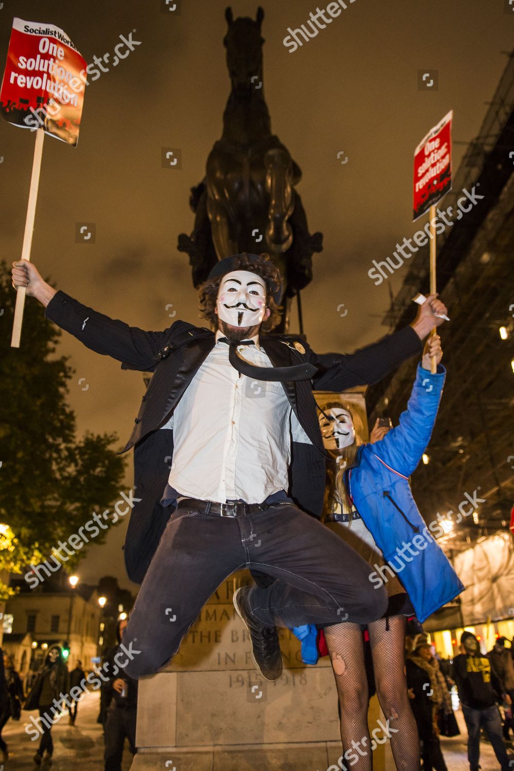 Protester Guy Fawkes Mask Editorial Stock Photo Stock Image