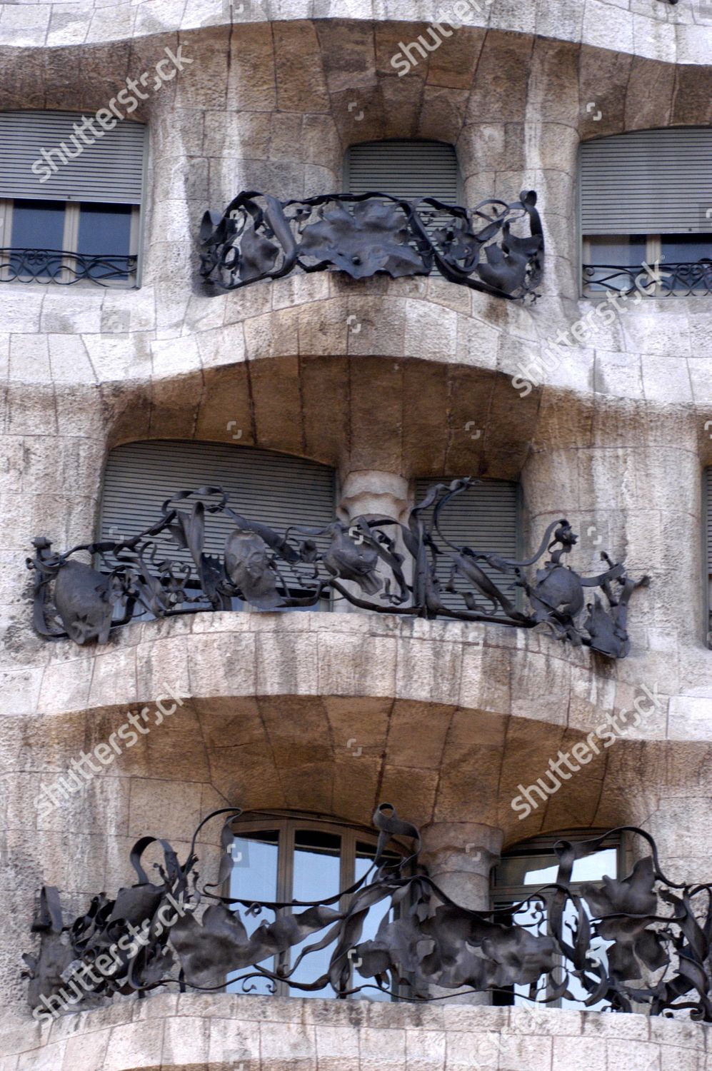 Detail Balconies Casa Mila La Pedrere Editorial Stock Photo Stock