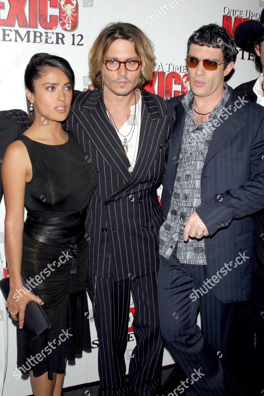 Salma Hayek Johnny Depp Antonio Banderas Editorial Stock Photo Stock