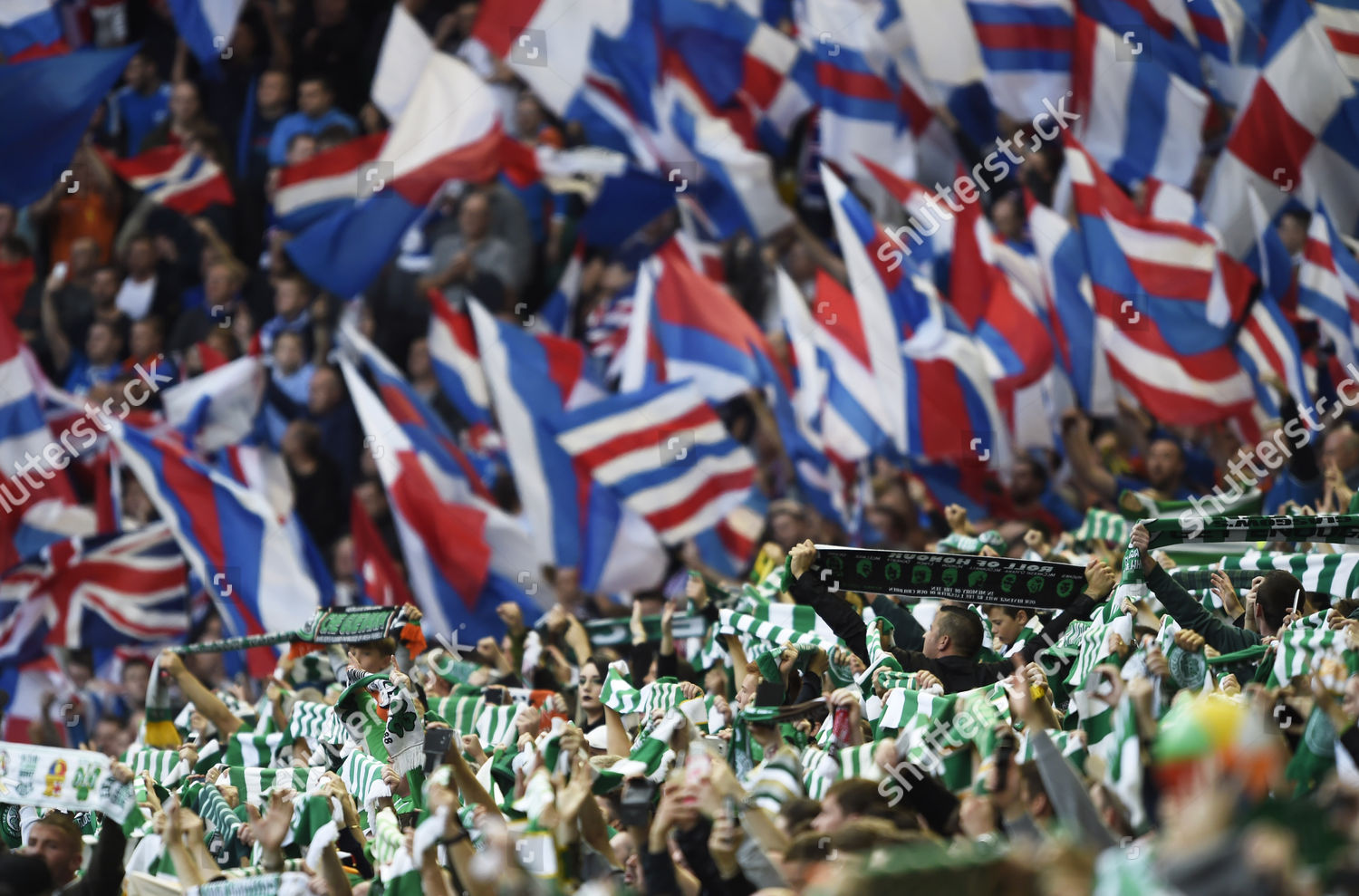 Celtic Rangers Fans Before Kick Off Editorial Stock Photo Stock Image