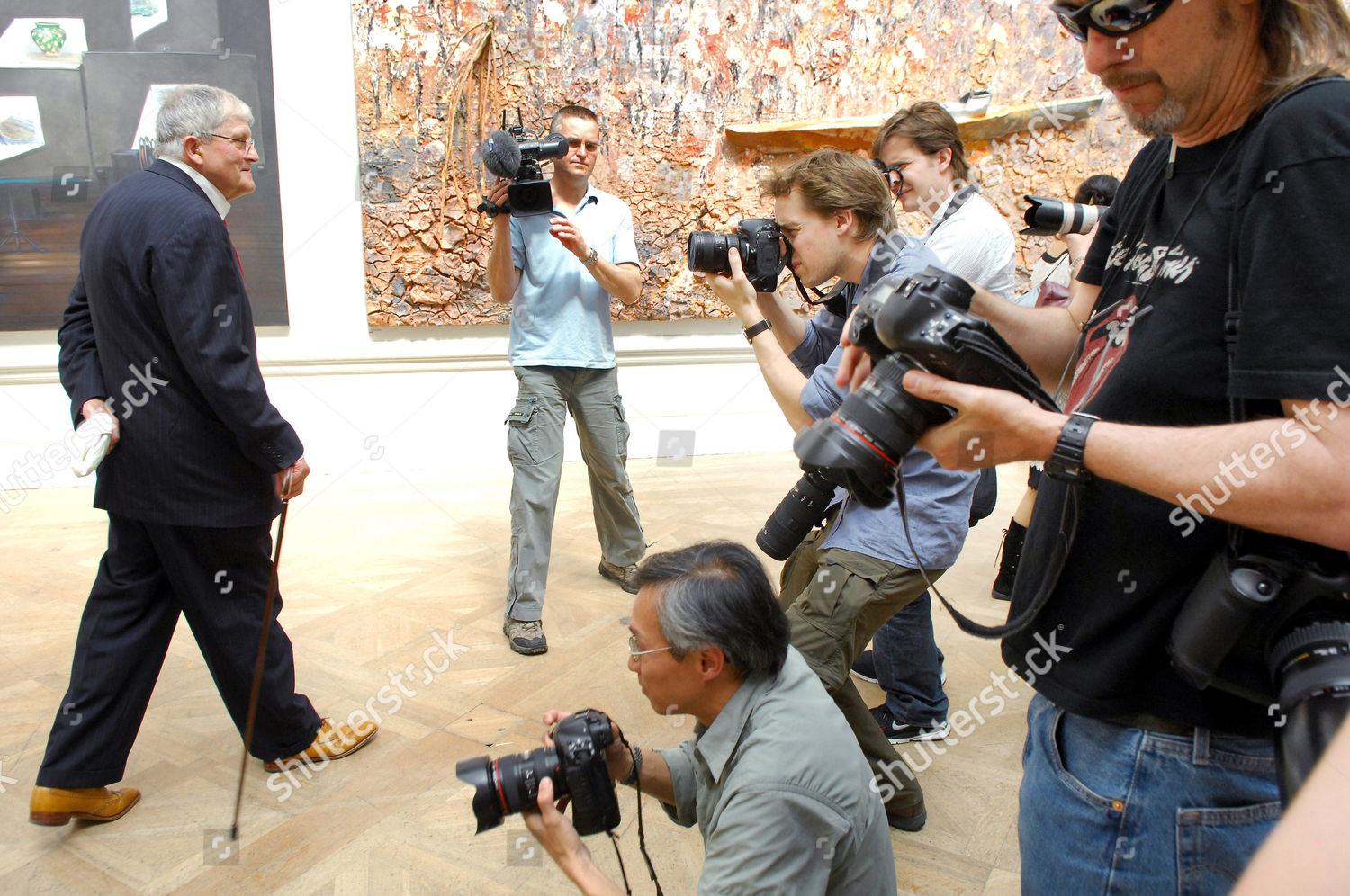 David Hockney Unveils Largest Painting Ever Editorial Stock Photo