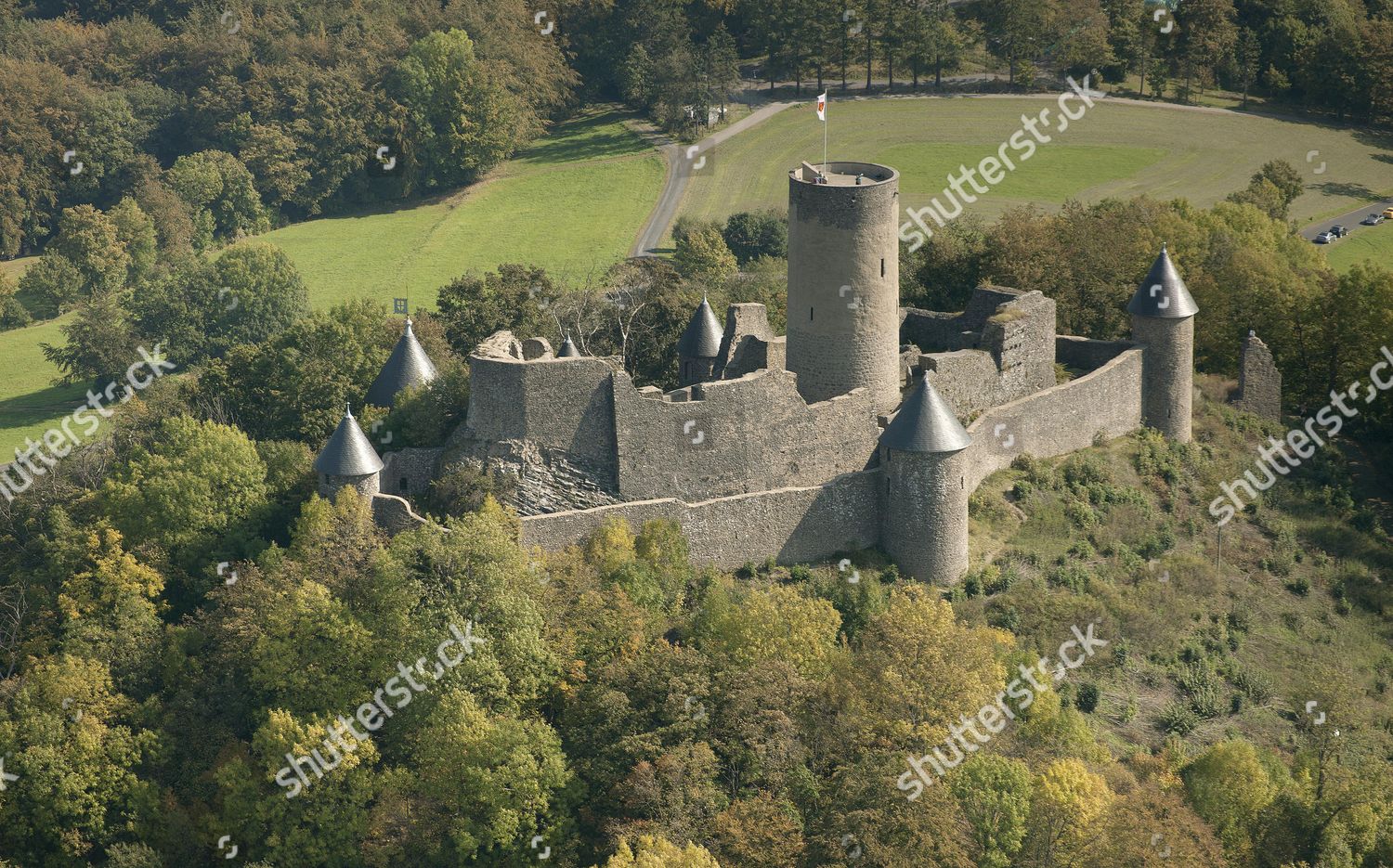 Aerial View Nuerburg Castle Ruin Ahrweiler Editorial Stock Photo