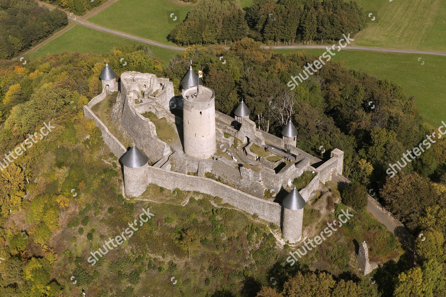 Aerial View Nuerburg Castle Ruin Nuerburg Editorial Stock Photo Stock