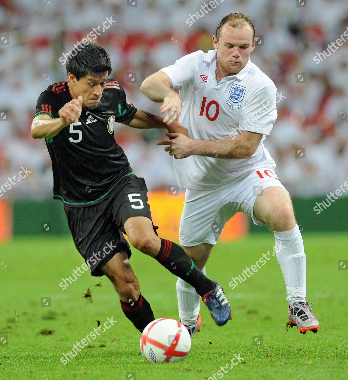 Englands Wayne Rooney R Battles Mexicos Editorial Stock Photo Stock