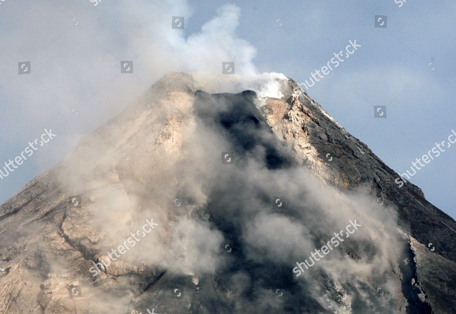 Lava Cascades Down Slopes Mayon Volcano Editorial Stock Photo Stock