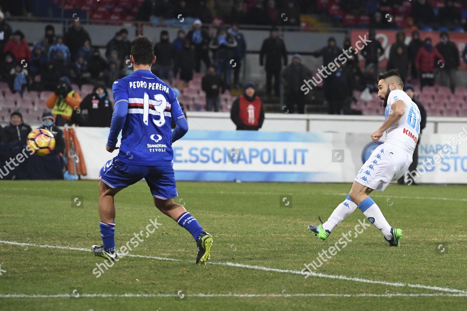 Napolis Defender Lorenzo Tonelli Scores Winning Editorial Stock Photo