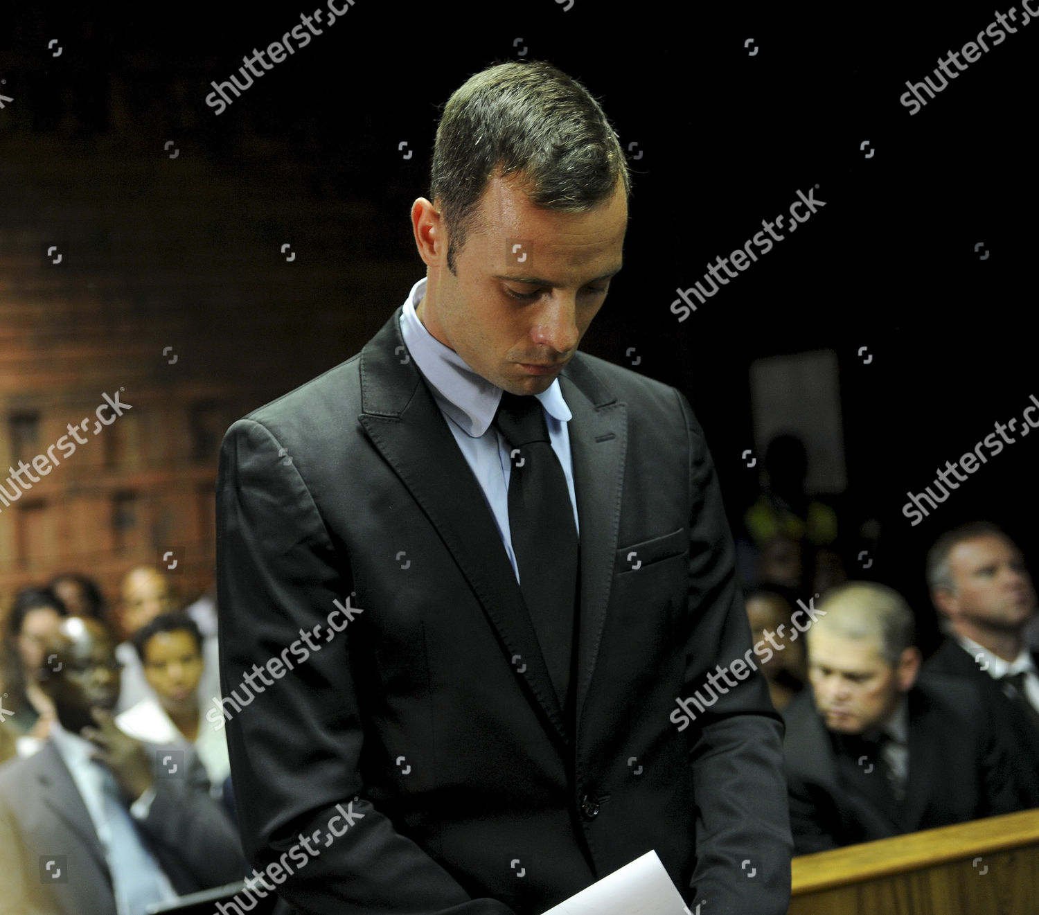 South African Paralympian Oscar Pistorius Stands Editorial Stock Photo