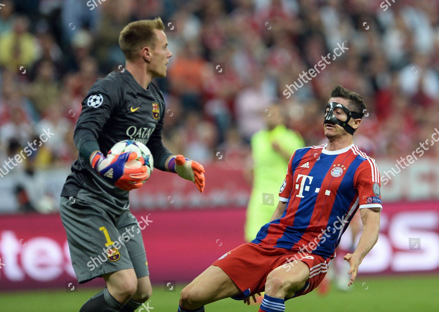 Bayern Munichs Striker Robert Lewandowski Fc Editorial Stock Photo