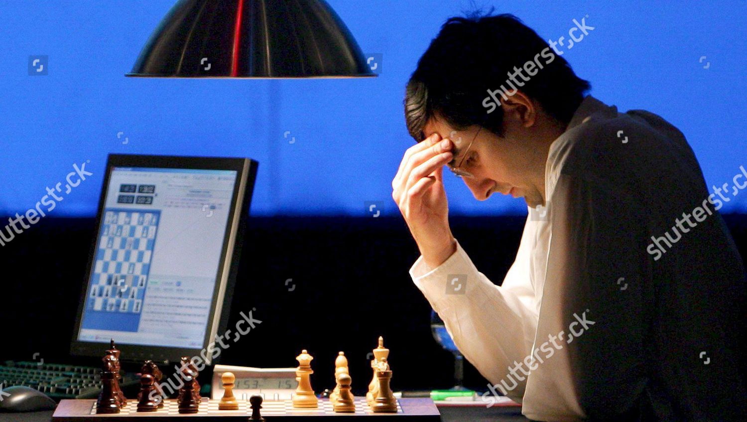 Russian Chess Grandmaster Vladimir Kramnik Thinks Editorial Stock Photo