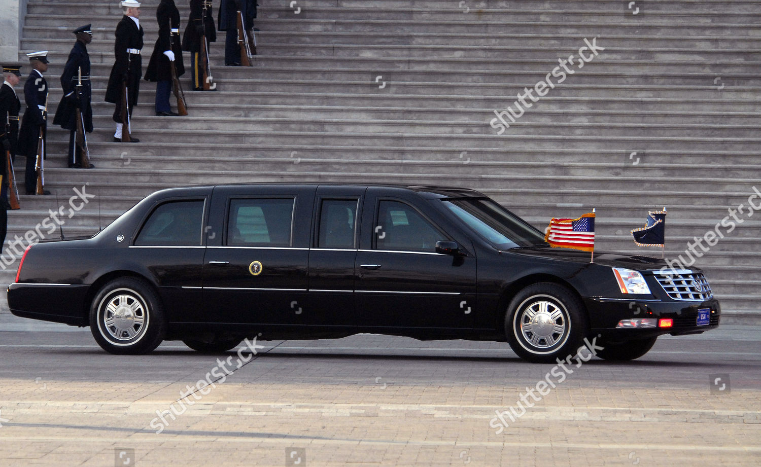 Barack Obama Arrives New Cadillac Presidential Editorial Stock Photo