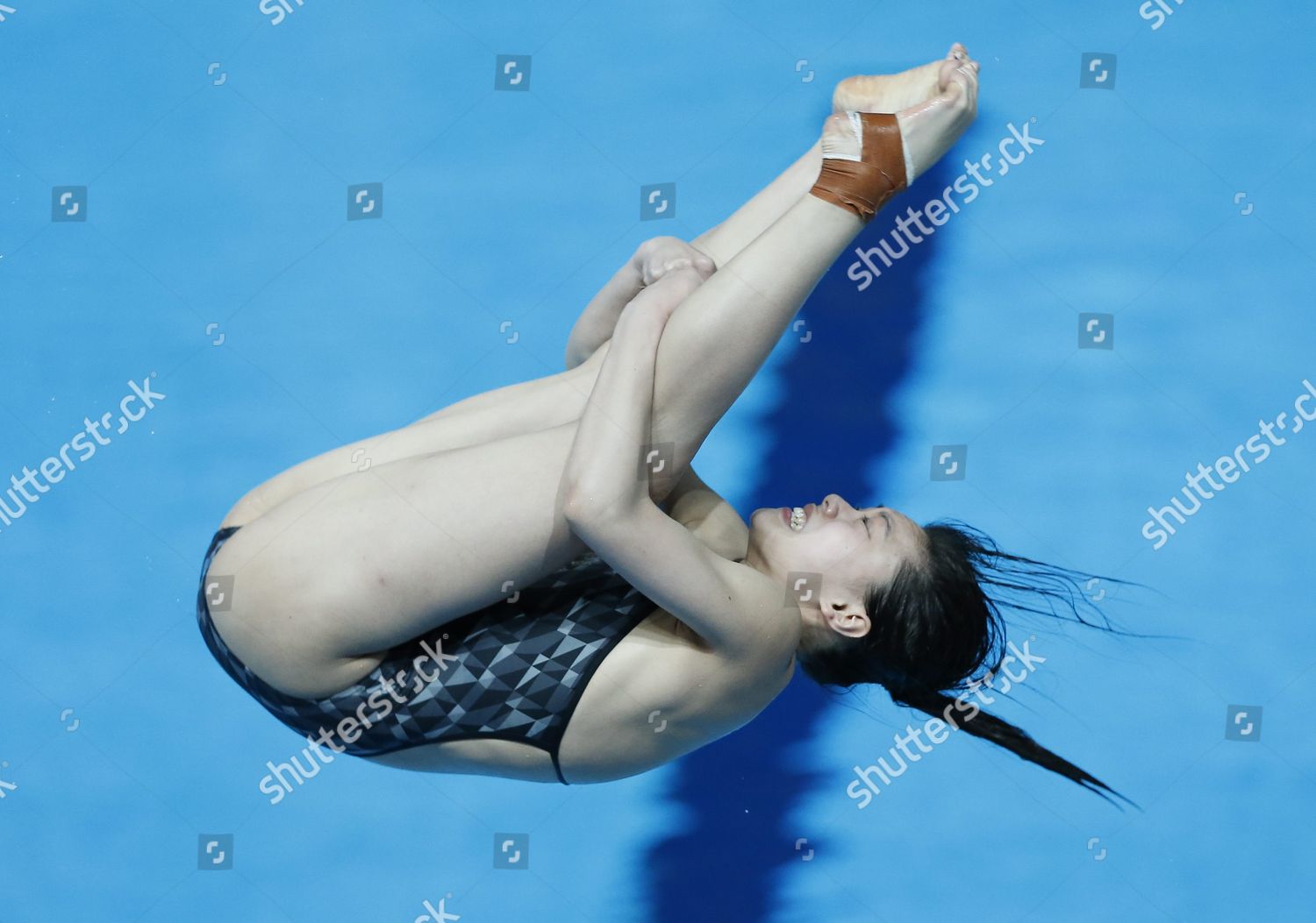 Australian Diver Esther Qin Competes During Editorial Stock Photo