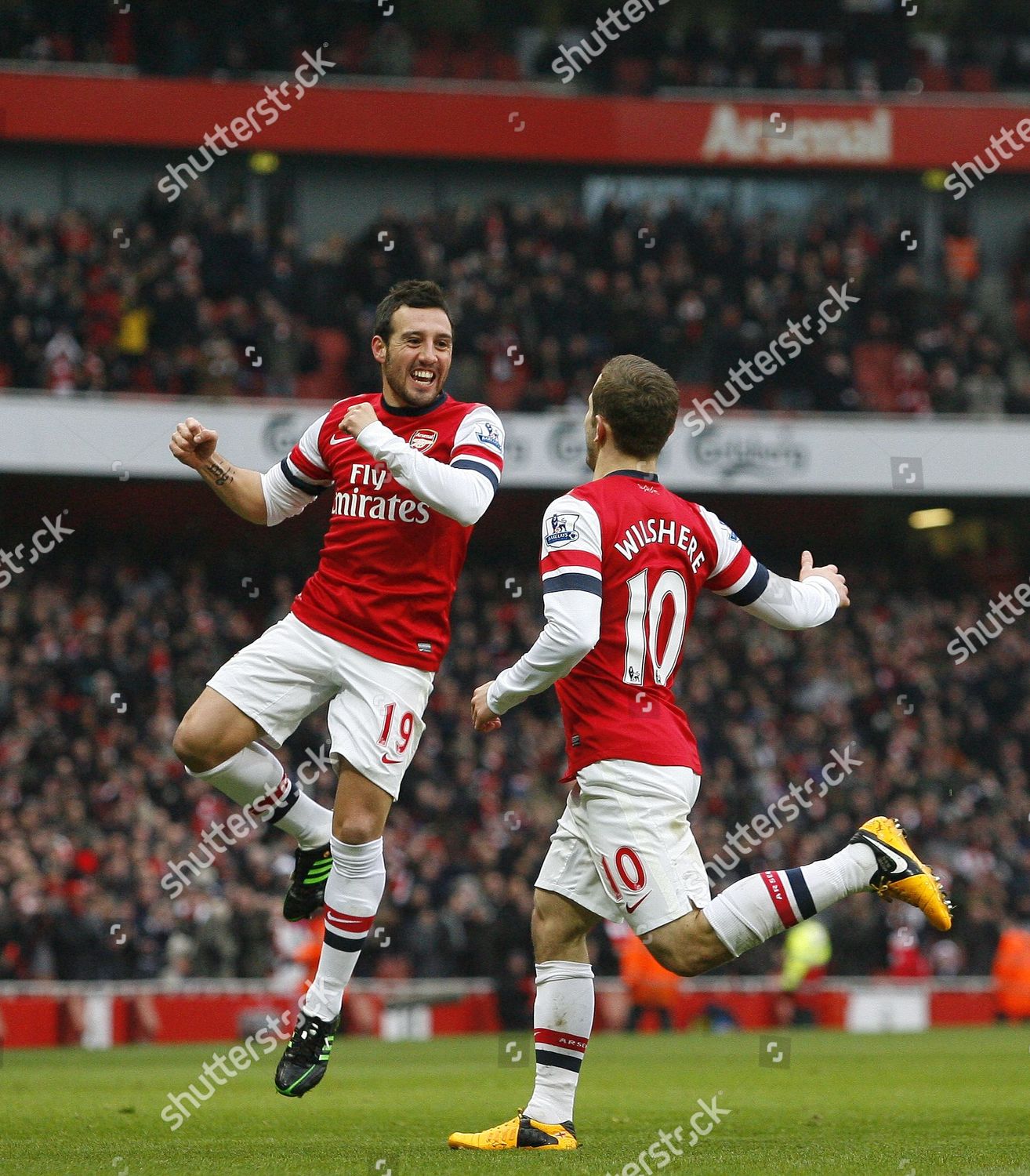 Arsenals Santi Cazorla Celebrates Scoring Opening Editorial Stock Photo