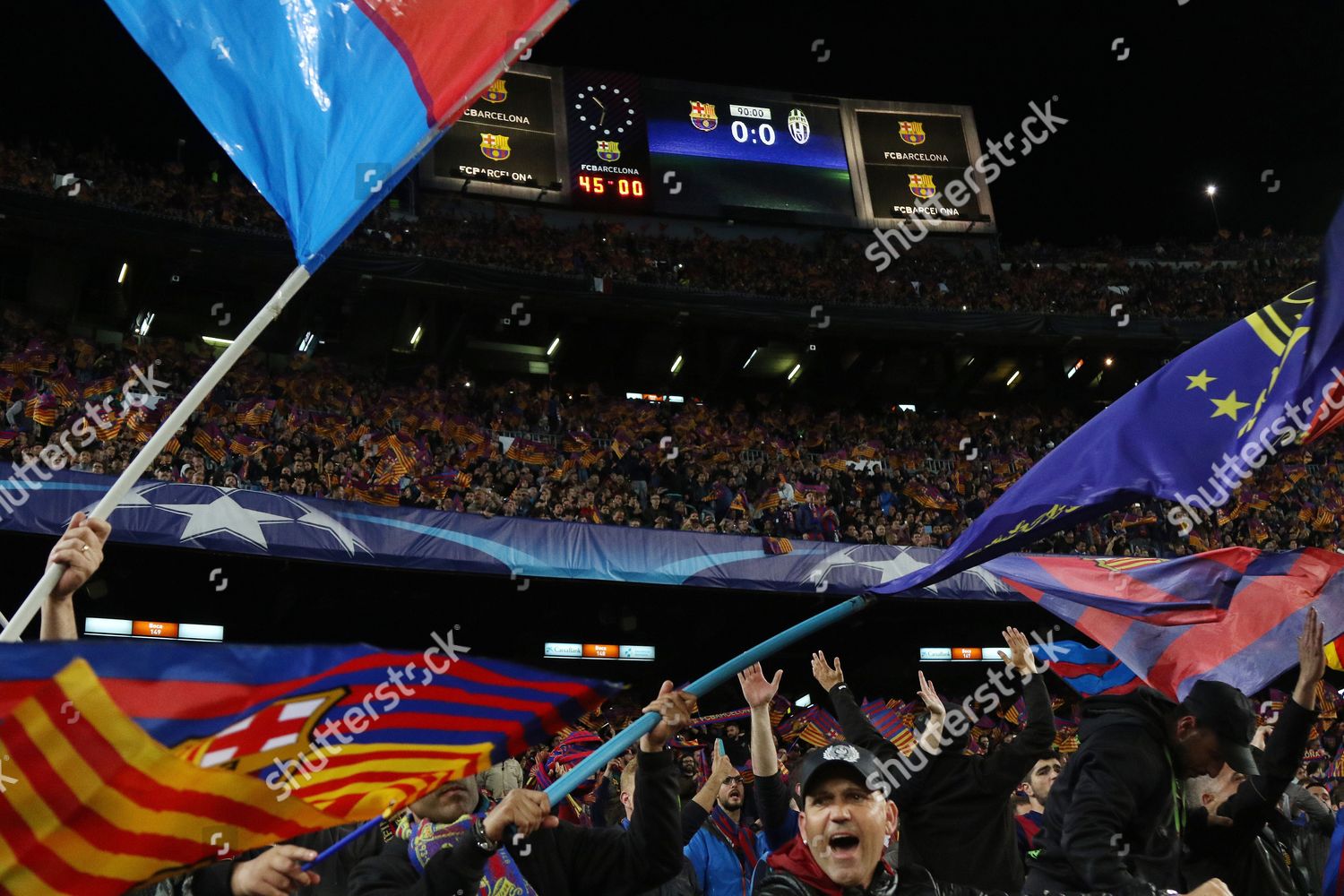 Fc Barcelona Fans Flags Camp Nou Editorial Stock Photo Stock Image