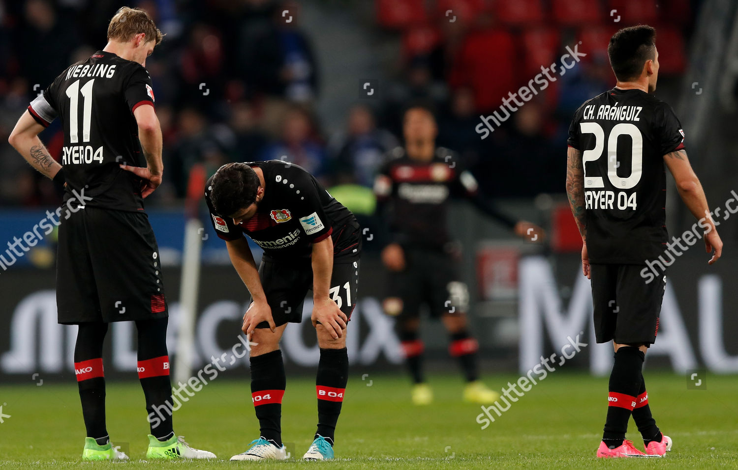 Leverkusens Stefan Kiessling L Kevin Volland Editorial Stock Photo