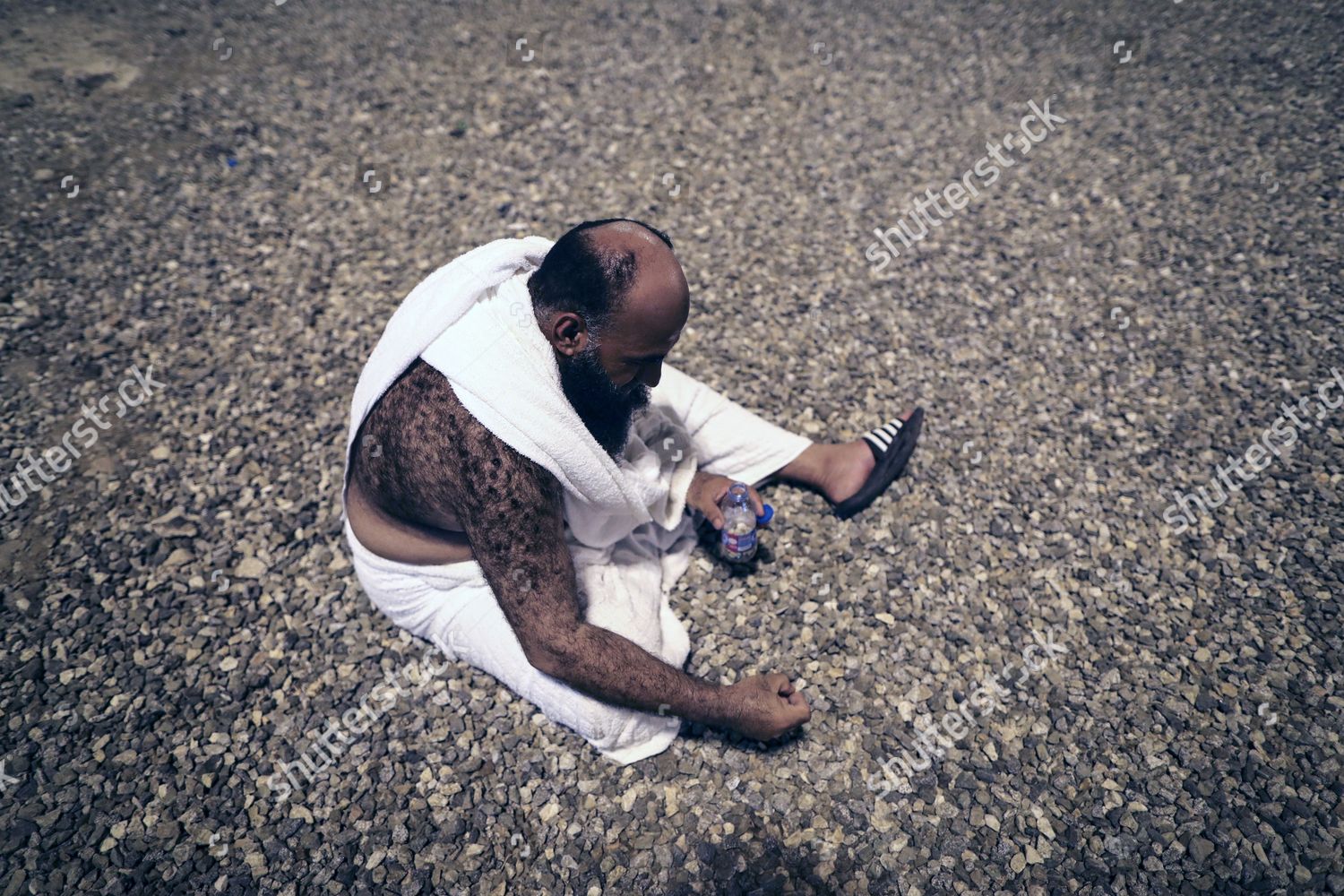 Muslim Worshipper Collects Pebbles Which Will Editorial Stock Photo