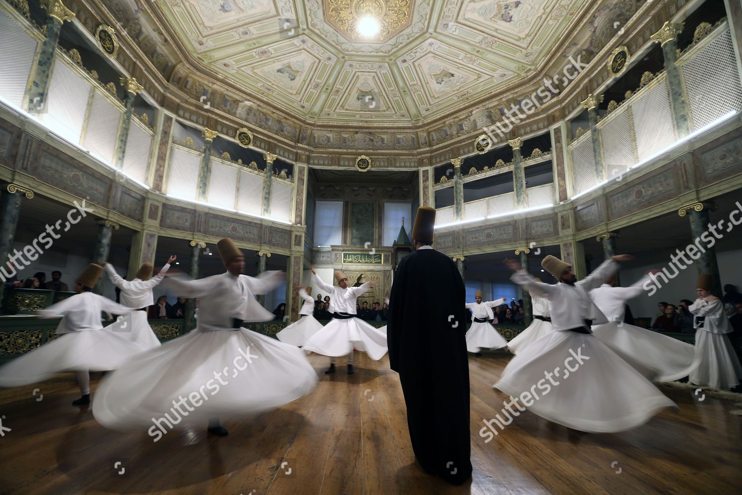 Whirling Dervishes Perform During Mevlevi Sema Editorial Stock Photo