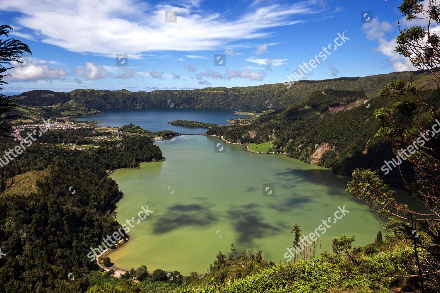 View Volcanic Crater Caldera Sete Cidades Editorial Stock Photo Stock