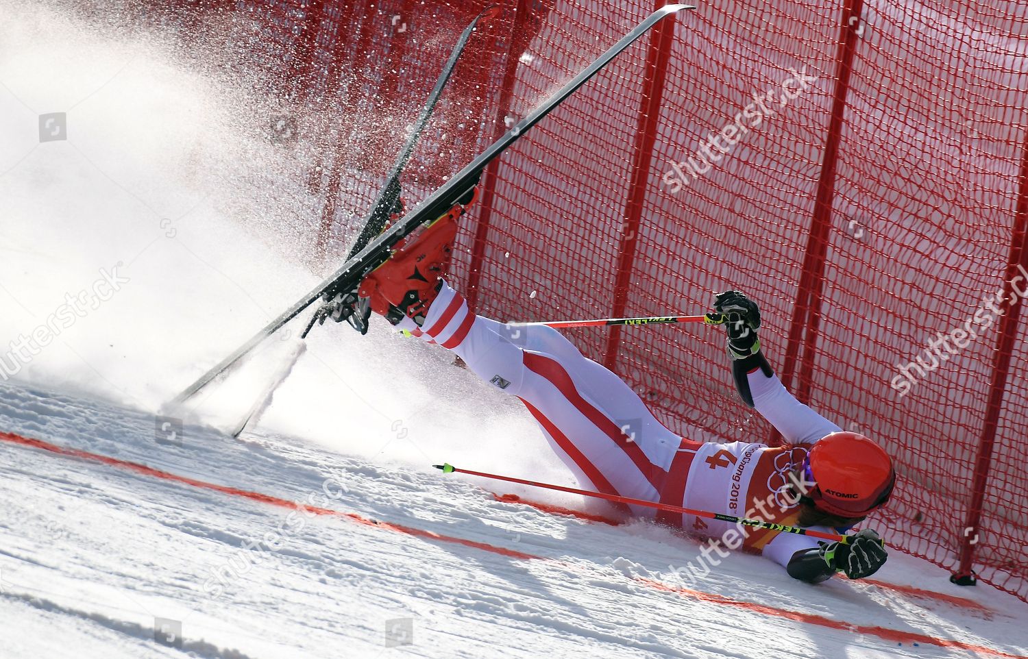 Manuel Feller Austria Crashes During Mens Editorial Stock Photo Stock