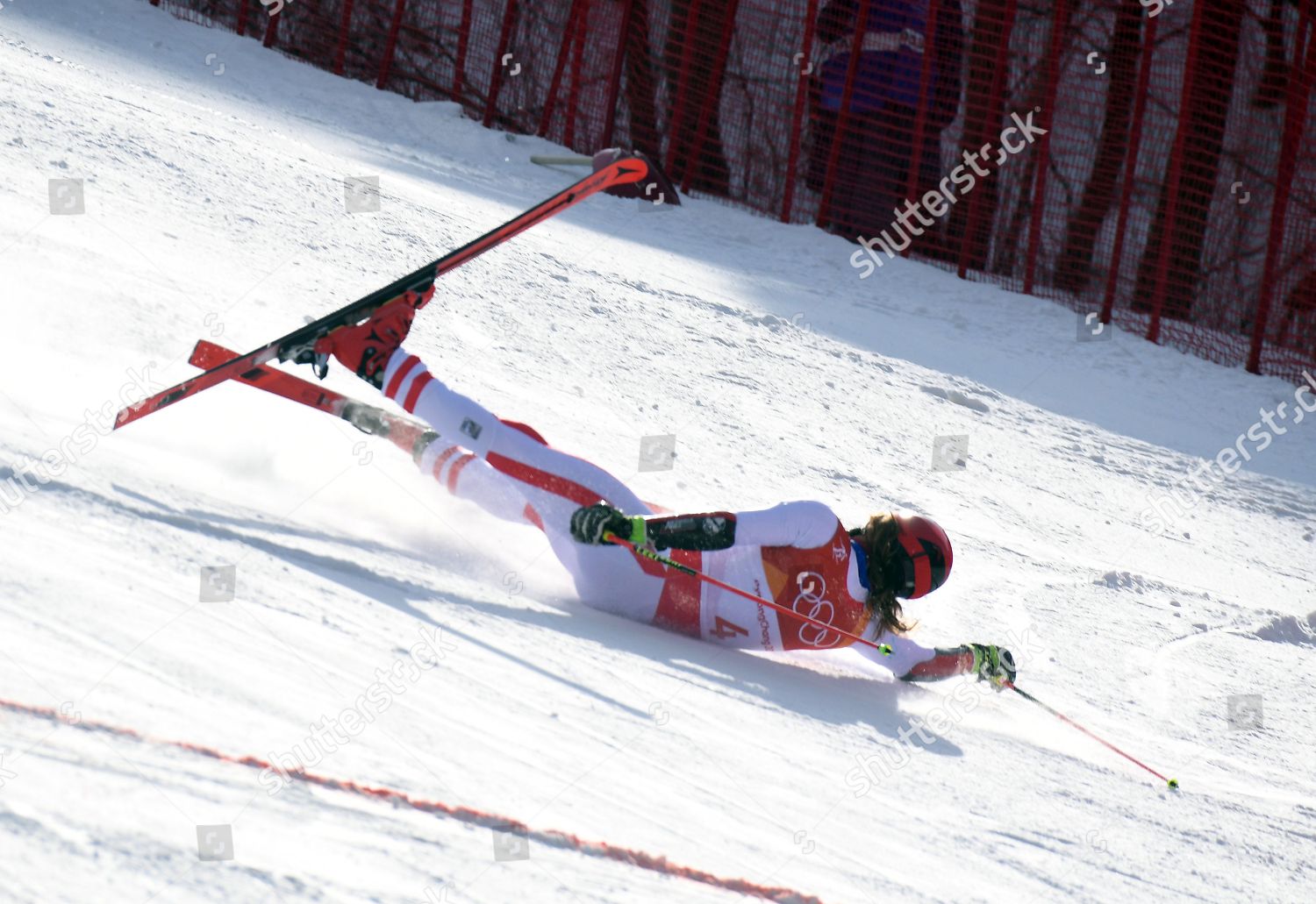 Manuel Feller Austria Crashes During Mens Editorial Stock Photo Stock