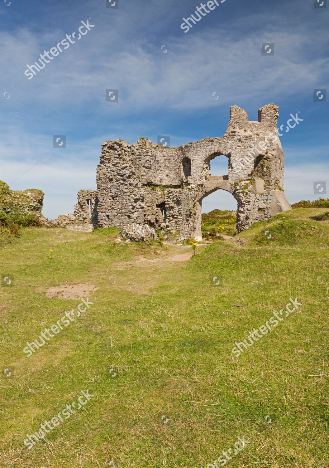 Pennard Castle Ruins Pennard Gower Peninsula Editorial Stock Photo