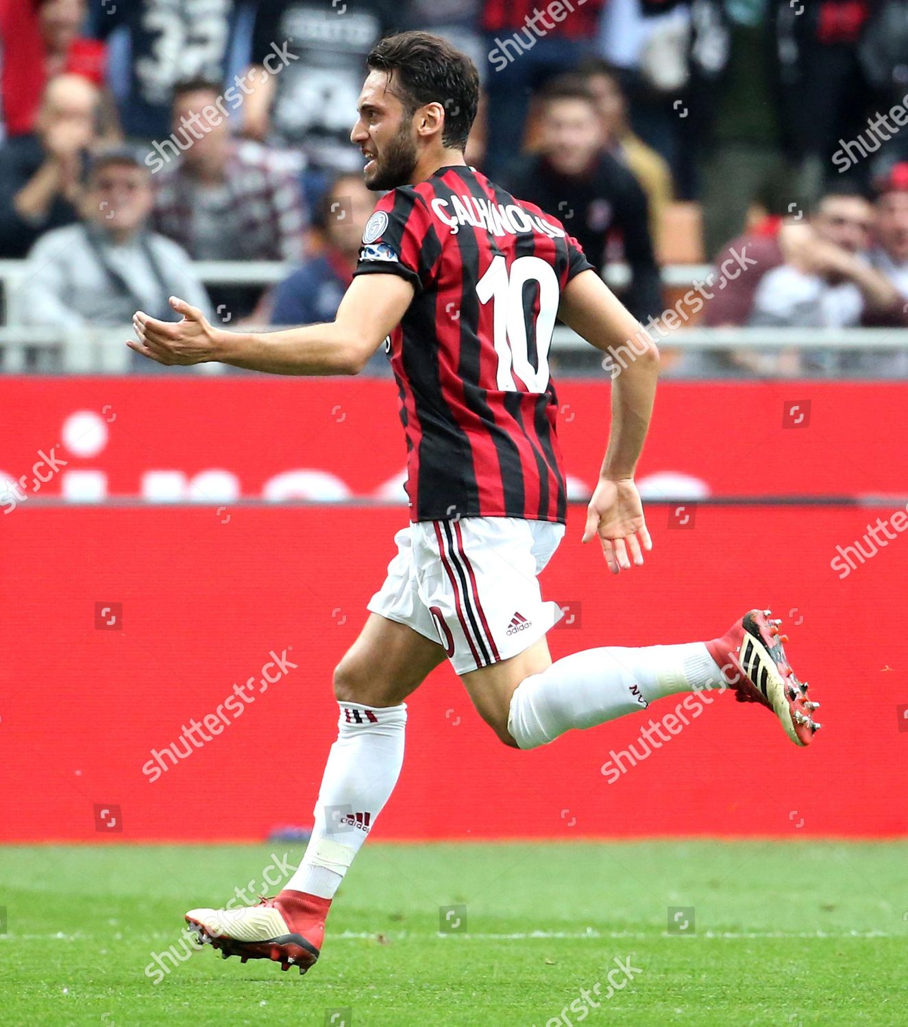 Ac Milans Hakan Calhanoglu Celebrates Scoring Editorial Stock Photo