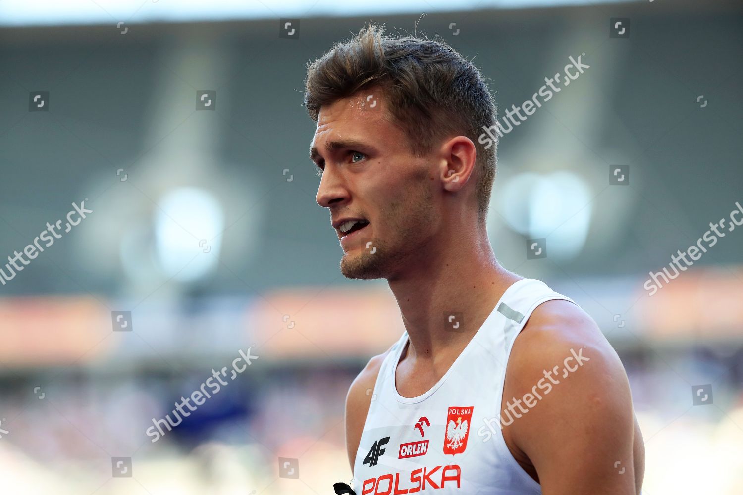 Dariusz Kowaluk Poland Reacts After Competing Editorial Stock Photo