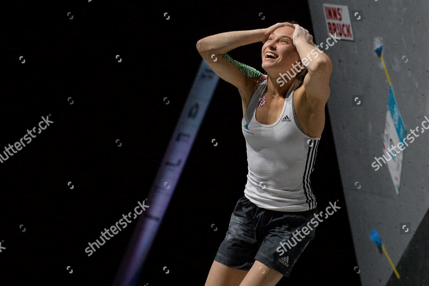 Janja Garnbret Slovenia Reacts Womens Bouldering Editorial Stock Photo