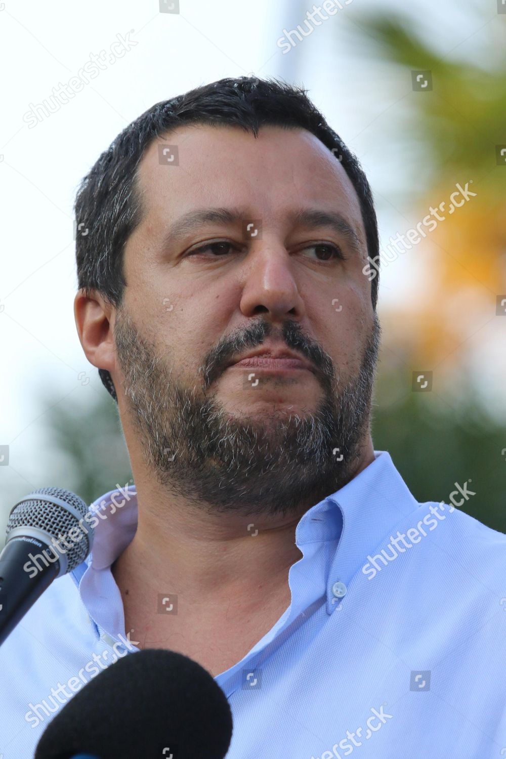 Italys Interior Minister Matteo Salvini Speaks Editorial Stock Photo