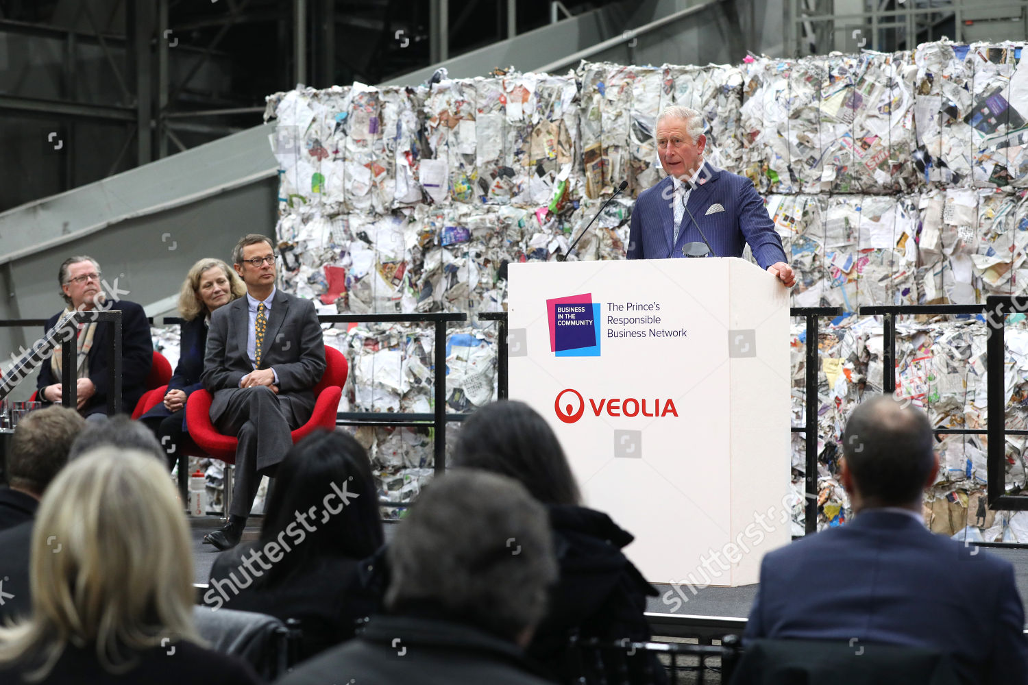 Prince Charles Speaks On Stage While Editorial Stock Photo Stock