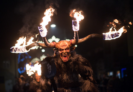 Person Dressed Krampus Performs During Krampus Editorial Stock Photo ...