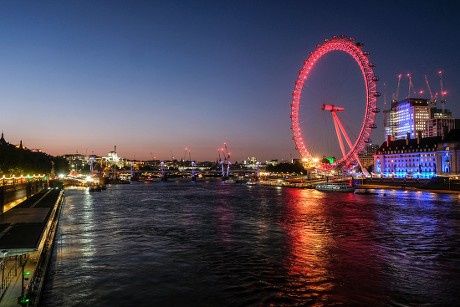 London Eye Lit Red Editorial Stock Photo - Stock Image | Shutterstock