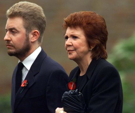 Cilla Black With Son Robert 28 At Funeral Of Her Husband Bobby Willis At The Church Of St Mary The Virgin In Denham.