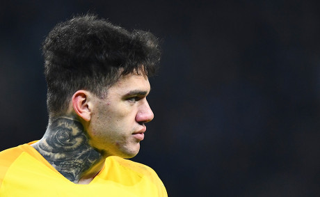 Ederson of Manchester City and his neck tattoo during the premier league  match at the Etihad Stadium Manchester Picture date 22nd September 2017  Picture credit should read Simon BellisSportimage via PA Images